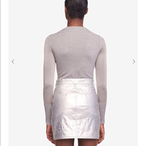 Rag and Bone Moss Leather Metallic Mini Skirt - Picture 3 of 10